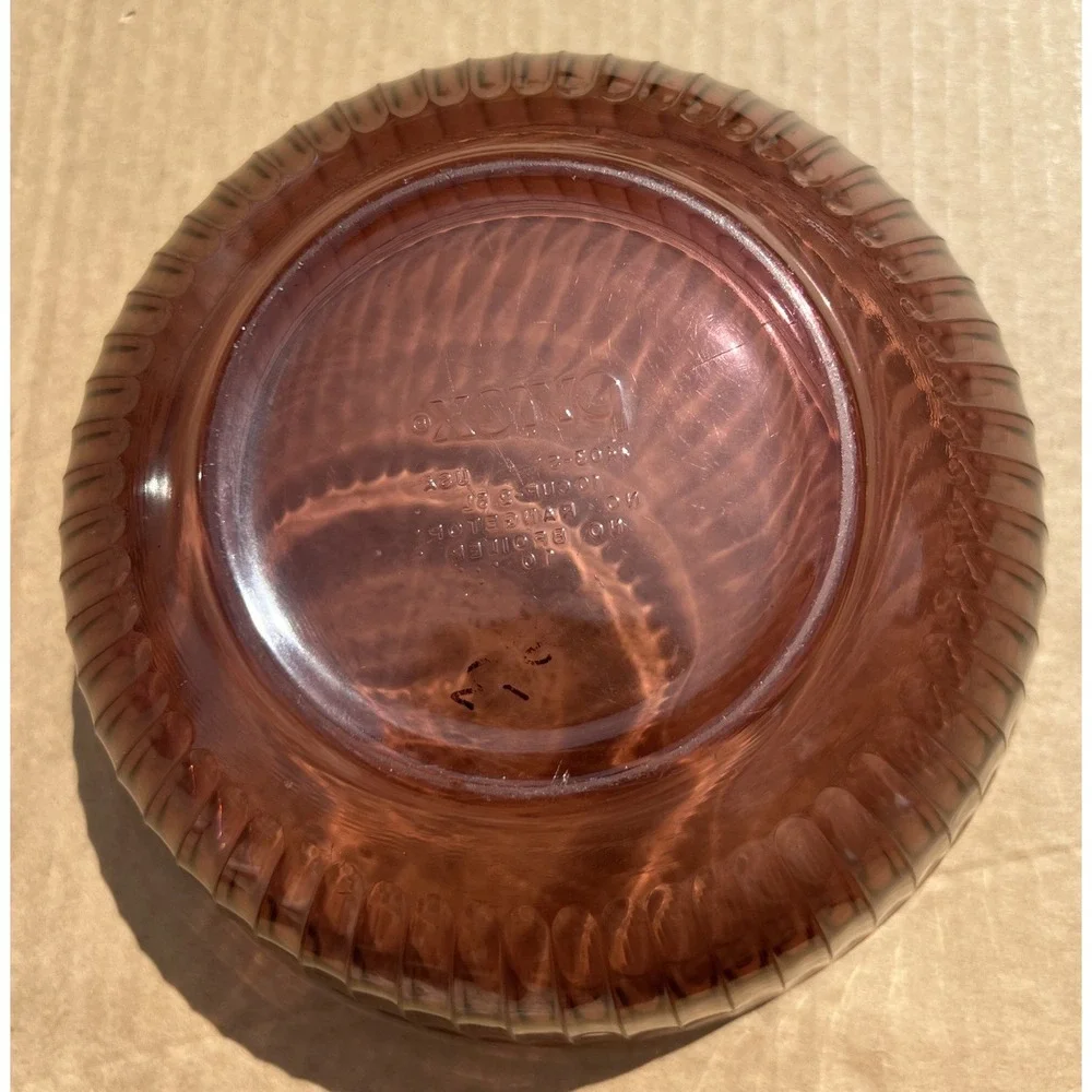 Vintage Pyrex‎ Amber Brown Ribbed Glass Bowl Vase Mid-Century Modern